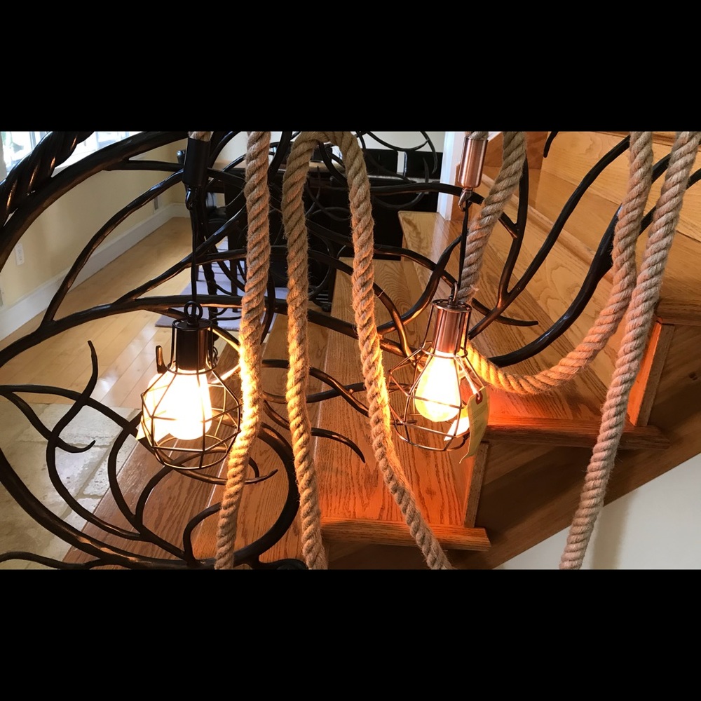 COPY - Mercantile vintage pedant light,hanging rope light